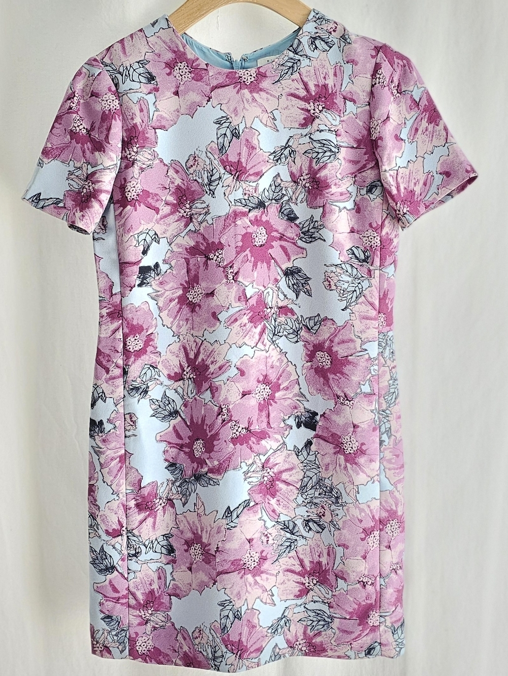 Aritzia Babaton Patricio Purple & Blue Short Sleeve Chiffon Mini Dress
